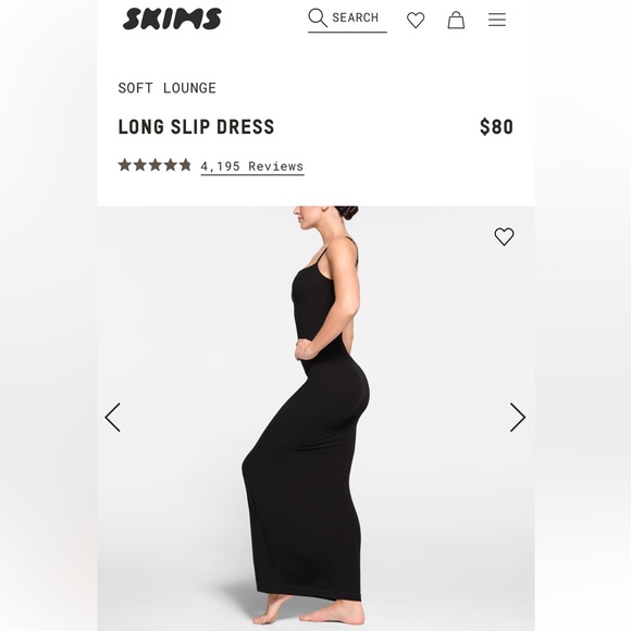 SKIMS FITS EVERYBODY LONG SLIP DRESS ‘ONYX’ - Picture 4 of 6